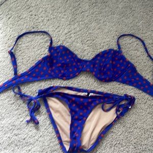 J crew Womens string bikini 32c top small bottom